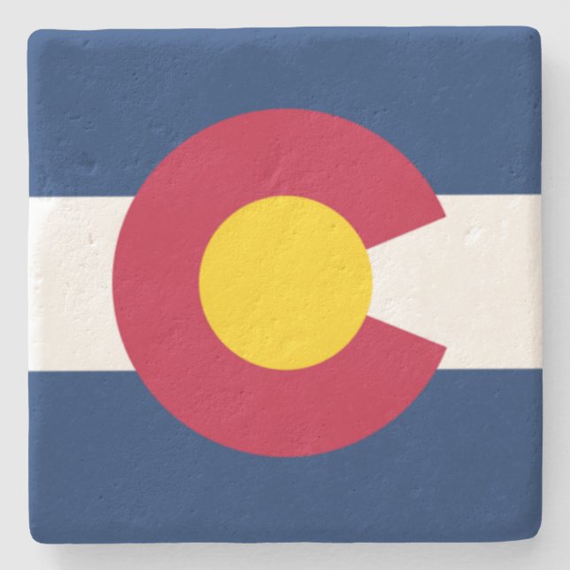Posavasos De Piedra Bandera del estado de Colorado (Anverso)