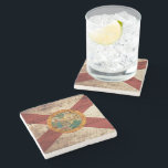 Posavasos De Piedra Bandera del estado de la Florida en grano de<br><div class="desc">No dude en para modificar el diseño según sus propias preferencias. Usted puede cambiar la ubicación del diseño, la orientación, los colores de fondo y el tamaño. También, usted puede añadir su propio texto, o el lema fijó su fuente, ubicación y tamaño, toda para crear el último regalo personal para...</div>