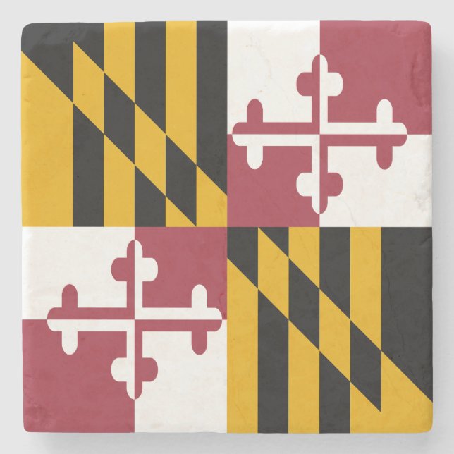 Posavasos De Piedra Bandera del Estado de Maryland (Anverso)