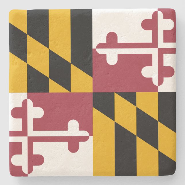 Posavasos De Piedra Bandera del Estado de Maryland (Anverso)
