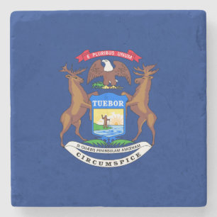 Posavasos De Piedra Bandera del estado de Michigan