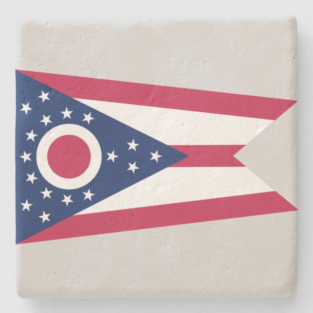 Posavasos De Piedra Bandera del Estado de Ohio (Anverso)