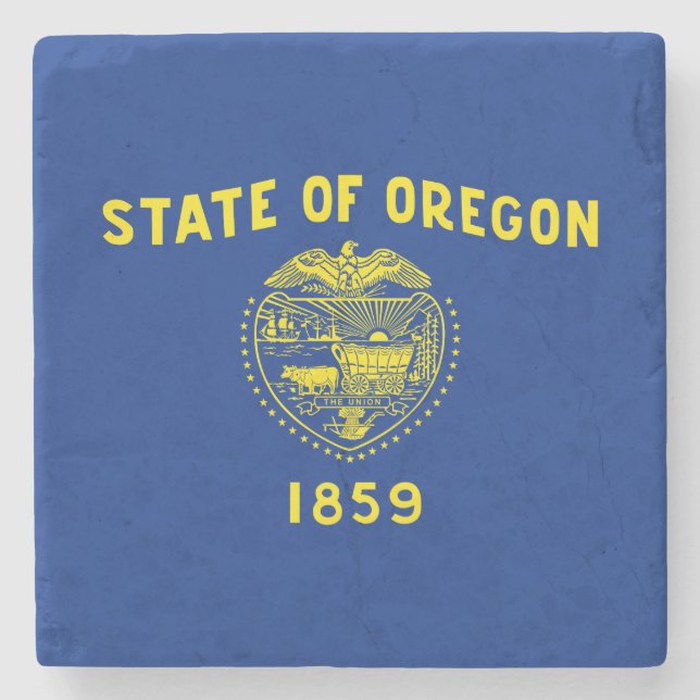 Posavasos De Piedra Bandera del Estado de Oregon (Anverso)