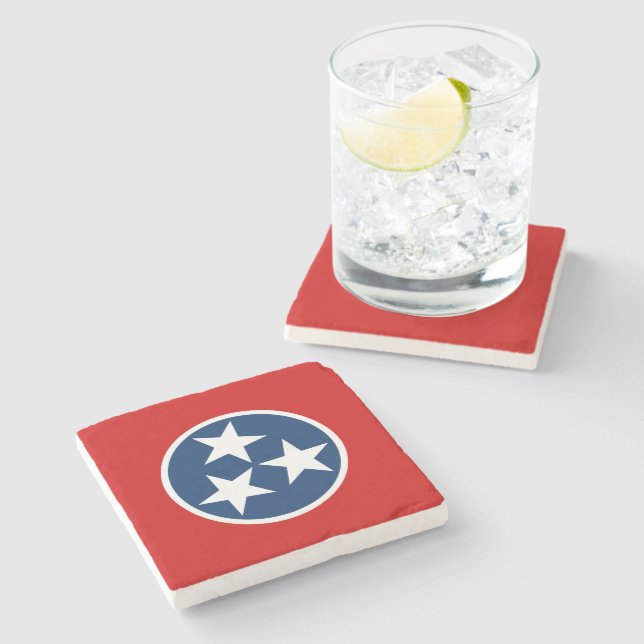 Posavasos De Piedra Bandera del estado de Tennessee (Lateral)