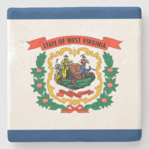 Posavasos De Piedra Bandera del Estado de Virginia Occidental
