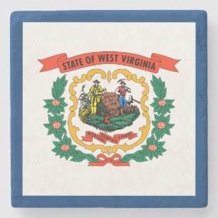 Posavasos De Piedra Bandera del estado de Virginia Occidental