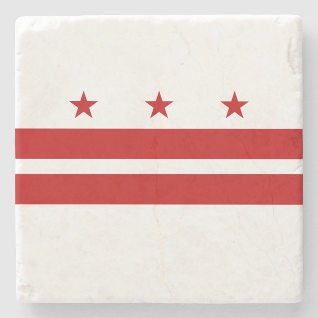 Posavasos De Piedra Bandera del estado de Washington DC (Anverso)