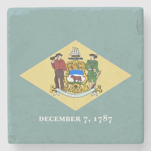 Posavasos De Piedra Bandera del estado Delaware (Anverso)