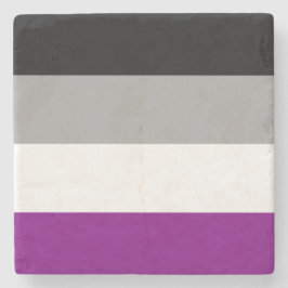 Posavasos De Piedra Bandera del Orgullo Asexual (As) (Asexualidad)