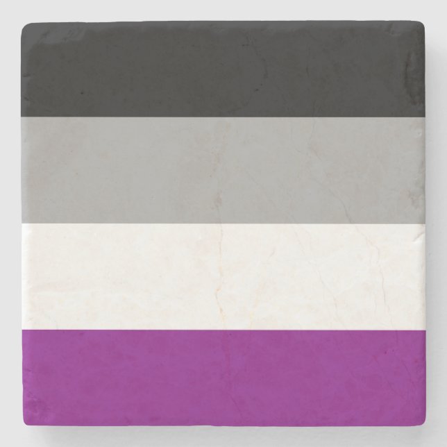 Posavasos De Piedra Bandera del orgullo asexual LGBTQ (Anverso)