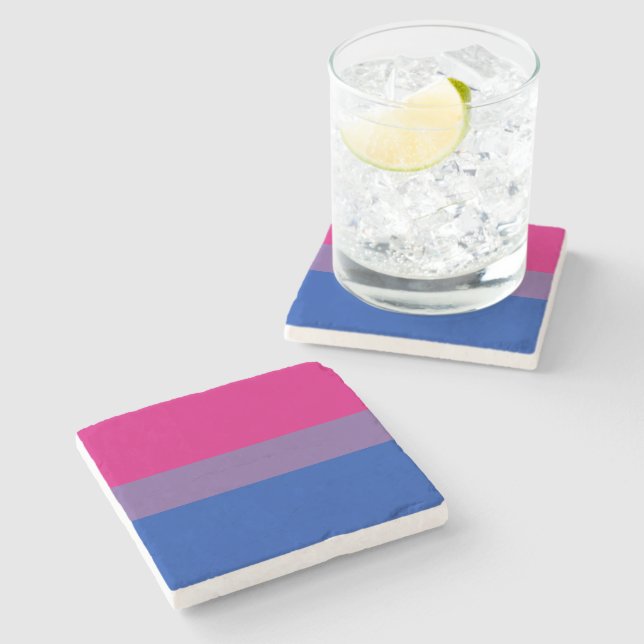 Posavasos De Piedra Bandera del Orgullo Bisexual (Lateral)