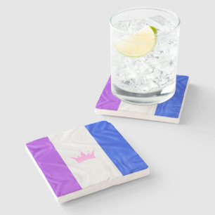 Posavasos De Piedra bandera del orgullo de la cultura drag de Slippery