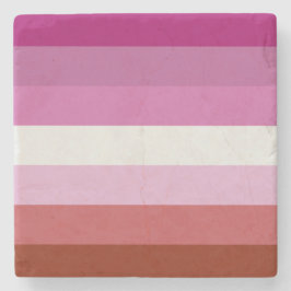 Posavasos De Piedra Bandera del Orgullo Lesbiano Rosa