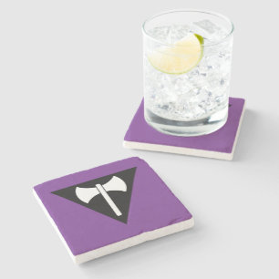 Posavasos De Piedra bandera del orgullo lésbico SlipperyJoe feminista 