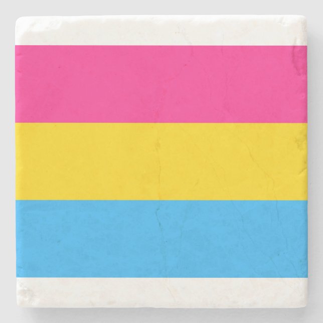 Posavasos De Piedra Bandera del Orgullo Pansexual (Anverso)