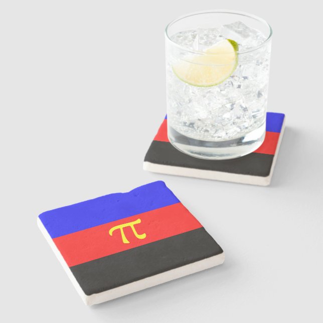 Posavasos De Piedra Bandera del Orgullo Polímaro (Lateral)
