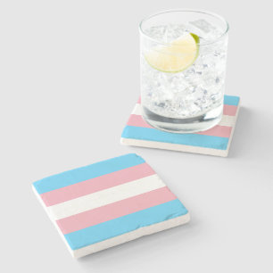 Posavasos De Piedra Bandera del Orgullo Transgénero