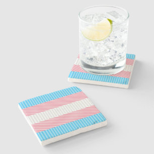 Posavasos De Piedra Bandera del Orgullo Transgénero de Funky Boho Stri