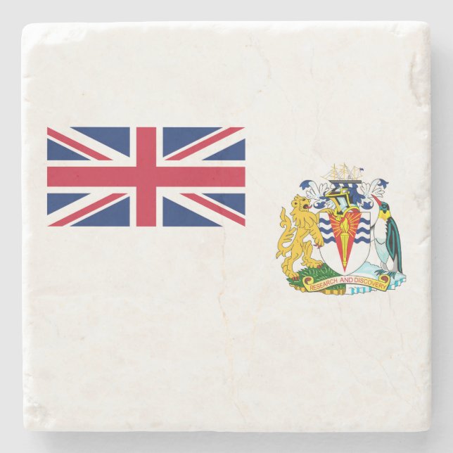 Posavasos De Piedra Bandera del Territorio Antártico Británico (Anverso)
