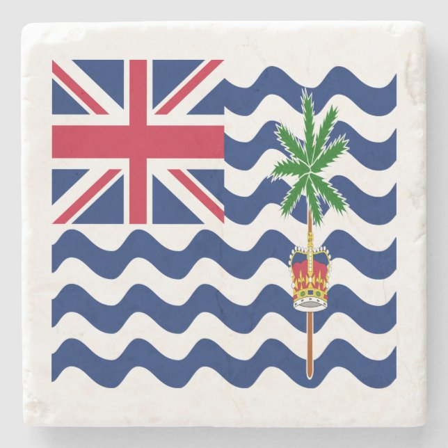 Posavasos De Piedra Bandera del Territorio Británico del Océano Índico (Anverso)