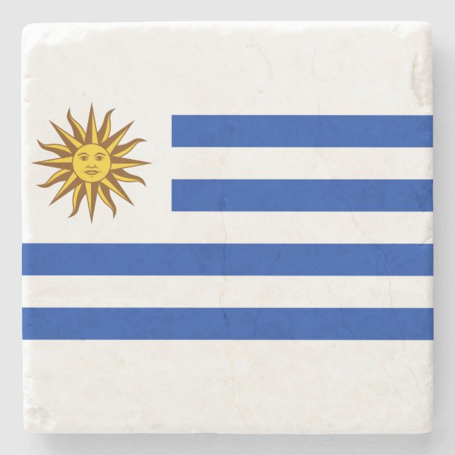 Posavasos De Piedra Bandera del Uruguay (Uruguay) (Anverso)