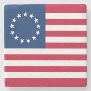 Posavasos De Piedra Bandera estadounidense de Betsy Ross