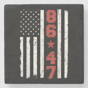 Posavasos De Piedra Bandera estadounidense retro vintage 86 47 anti Tr
