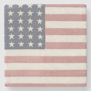 Posavasos De Piedra Bandera estadounidense rusa de los Estados Unidos
