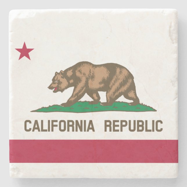 Posavasos De Piedra Bandera estatal de California (Anverso)