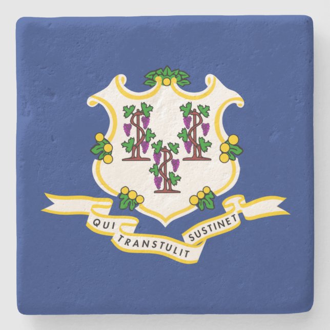 Posavasos De Piedra Bandera estatal de Connecticut (Anverso)