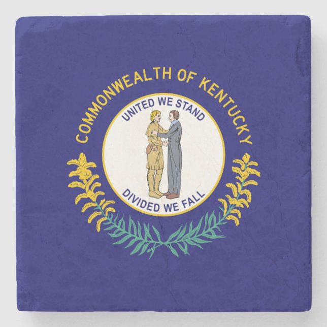 Posavasos De Piedra Bandera estatal de Kentucky (Anverso)