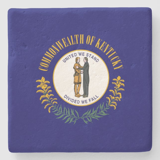 Posavasos De Piedra Bandera Estatal de Kentucky (Anverso)