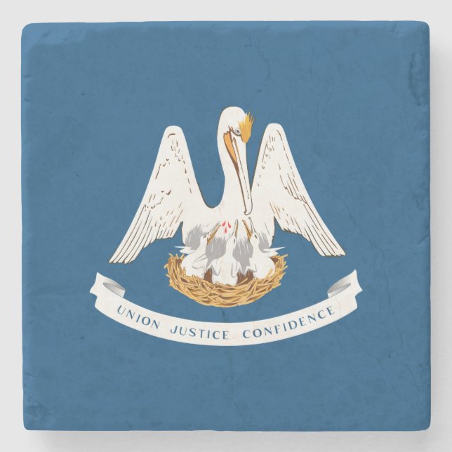 Posavasos De Piedra Bandera Estatal de Luisiana (Anverso)
