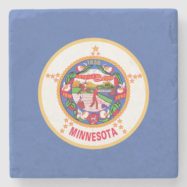 Posavasos De Piedra Bandera estatal de Minnesota (Anverso)