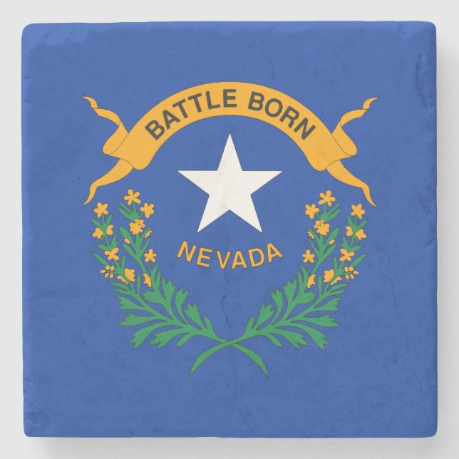 Posavasos De Piedra Bandera Estatal de Nevada (Anverso)
