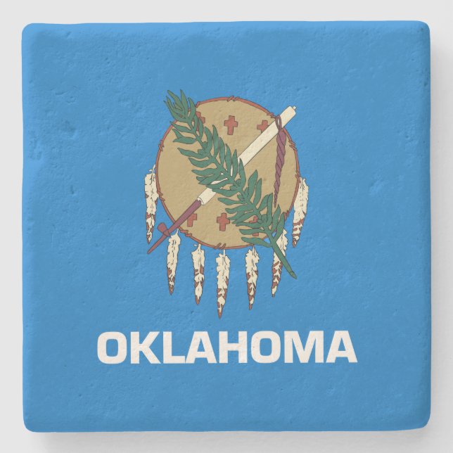 Posavasos De Piedra Bandera estatal de Oklahoma (Anverso)
