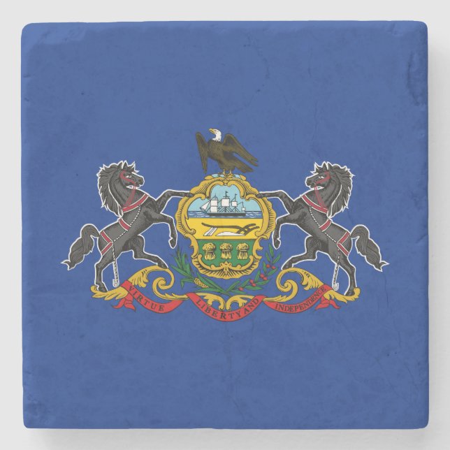 Posavasos De Piedra Bandera Estatal de Pennsylvania (Anverso)