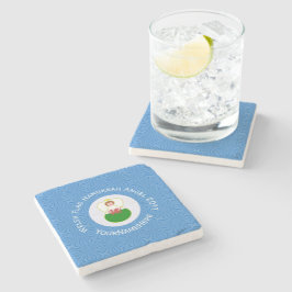 Posavasos De Piedra Bandera galesa de Hanukkah del ángel