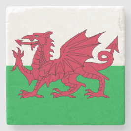 Posavasos De Piedra Bandera galesa (Gales) (Dragón galés)