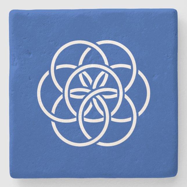 Posavasos De Piedra Bandera internacional del planeta Tierra (Anverso)