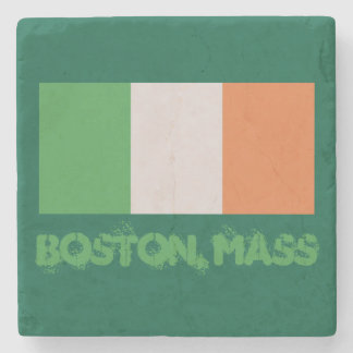 Posavasos De Piedra Bandera irlandesa de Boston, Mass (Orgulloso patri