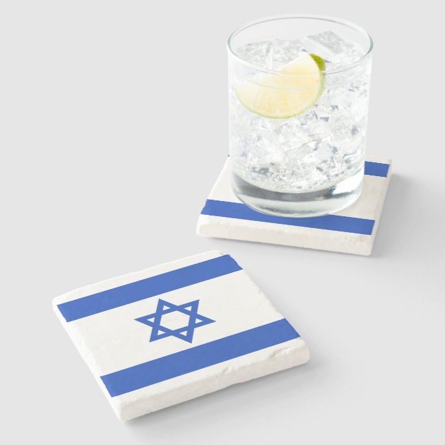 Posavasos De Piedra Bandera israelí moderna patriótica (Lateral)