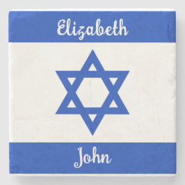 Posavasos De Piedra Bandera israelí personalizada