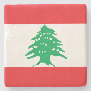 Posavasos De Piedra Bandera Libanesa (Bandera del Líbano)
