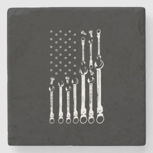 Posavasos De Piedra Bandera Mecánica Mecánica Americana Bandera Patrió