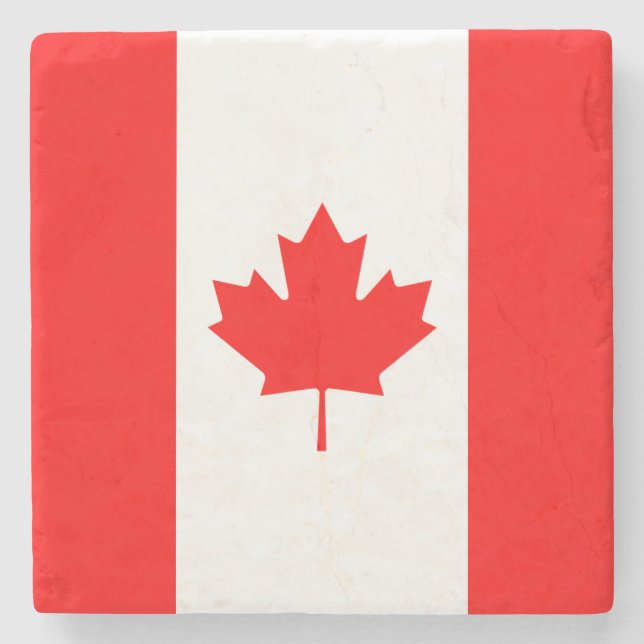 Posavasos De Piedra Bandera Nacional Patriótica de CANADÁ (Anverso)
