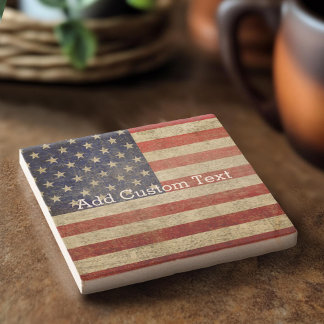 Posavasos De Piedra Bandera norteamericana deprimida y angustiada
