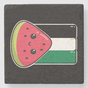 Posavasos De Piedra Bandera palestina linda con Palestina sin sandía
