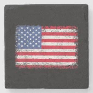 Posavasos De Piedra Bandera Patriótica Americana Para Hombres Mujeres 