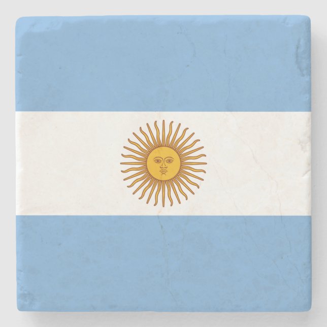 Posavasos De Piedra Bandera Patriótica Argentina (Anverso)